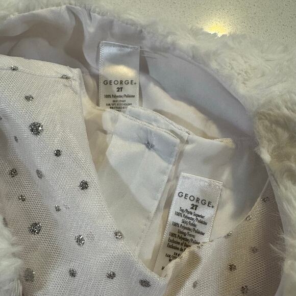 George Toddler Girl 2T White Cardigan and Formal Dress New W/o Tags - Picture 4 of 5